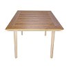 Τραπέζι Synergy pakoworld αλουμίνιο cappuccino-plywood σε φυσική απόχρωση 80x80x74εκ 152-000108
