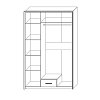 Ντουλάπα Τρίφυλλη Scarlet3D Sonoma-Wenge 136x58x212εκ SO-SCARLET3D