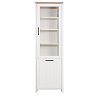 Βιτρίνα VERNE Μονόφυλλη 59.7x37.2x191.6cm Λευκό-Φυσικός Δρυς TO-VERNEWIT1W1D