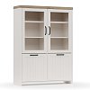 Bιτρίνα VERNE Δίφυλλη  114.8x37.2x153cm Λευκό-Φυσικός Δρυς TO-VERNEWIT2W2D