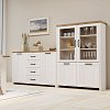 Bιτρίνα VERNE Δίφυλλη  114.8x37.2x153cm Λευκό-Φυσικός Δρυς TO-VERNEWIT2W2D