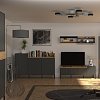 Έπιπλο Τηλεόρασης Beril Ανθρακί-Χρυσό Δρυς 138.6x42x49.8cm TO-BERILTV4D