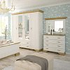 Συρταριέρα Jaden pakoworld 4ων συρταριών golden oak-λευκό antique 93,5x39x88,5εκ 173-000028