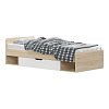 Κρεβάτι με συρτάρι Letto pakoworld σε oak - λευκό απόχρωση 90x200εκ 173-000049