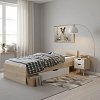 Κρεβάτι με συρτάρι Letto pakoworld σε oak - λευκό απόχρωση 90x200εκ 173-000049