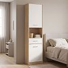 Στήλη Letto pakoworld σε oak - λευκό ματ απόχρωση 50,2x34,3x195εκ 173-000050