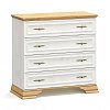 Συρταριέρα Jaden pakoworld 4ων συρταριών golden oak-λευκό antique 93,5x39x88,5εκ 173-000028