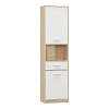 Στήλη Letto pakoworld σε oak - λευκό ματ απόχρωση 50,2x34,3x195εκ 173-000050