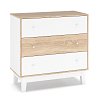 Συρταριέρα Awell pakoworld 3ων συρταριών sonoma-λευκό 90x44x88,5εκ 173-000006