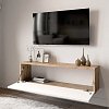 Έπιπλο τηλεόρασης επιτοίχιο Serit pakoworld λευκό-oak 100x31,5x29,5εκ 176-000006