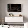 Έπιπλο τηλεόρασης επιτοίχιο Serit pakoworld λευκό-oak 100x31,5x29,5εκ 176-000006