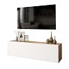 Έπιπλο τηλεόρασης επιτοίχιο Serit pakoworld λευκό-oak 100x31,5x29,5εκ 176-000006