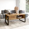 Τραπέζι σαλονιού Honora pakoworld oak-μαύρο 100x60x44,5εκ 176-000009