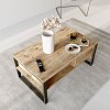 Τραπέζι σαλονιού Honora pakoworld oak-μαύρο 100x60x44,5εκ 176-000009
