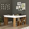 Γραφείο γωνιακό Rosaline pakoworld λευκό-oak 120x129x72εκ 176-000010