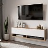 Έπιπλο τηλεόρασης επιτοίχιο Roscoe pakoworld λευκό-oak 100x31.5x29.5εκ 176-000031