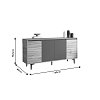 Μπουφές Augusta pakoworld oak-ανθρακί 160x40x78.5εκ 176-000036