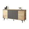 Μπουφές Augusta pakoworld oak-ανθρακί 160x40x78.5εκ 176-000036