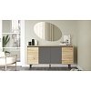Μπουφές Augusta pakoworld oak-ανθρακί 160x40x78.5εκ 176-000036