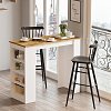 Τραπέζι μπαρ Riff pakoworld λευκό-oak 120x51.5x101.5εκ 176-000052