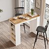 Τραπέζι μπαρ Riff pakoworld λευκό-oak 120x51.5x101.5εκ 176-000052