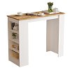 Τραπέζι μπαρ Riff pakoworld λευκό-oak 120x51.5x101.5εκ 176-000052