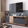 Έπιπλο τηλεόρασης Elana pakoworld sonoma-ανθρακί 150x29.5x46.3εκ 176-000054