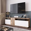 Έπιπλο τηλεόρασης Elana pakoworld sonoma-λευκό 150x29.5x46.3εκ 176-000055