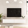 Έπιπλο τηλεόρασης επιτοίχιο Dello pakoworld λευκό-oak 180x31.6x29.6εκ 176-000059
