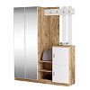Έπιπλο εισόδου Doorse pakoworld μελαμίνης λευκό-oak 147.5x35x180εκ 176-000130