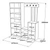 Έπιπλο εισόδου Doorse pakoworld μελαμίνης λευκό-oak 147.5x35x180εκ 176-000130