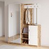 Έπιπλο εισόδου Doorse pakoworld μελαμίνης λευκό-oak 147.5x35x180εκ 176-000130