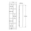 Βιβλιοθήκη Oteca 10θέσεων pakoworld oak 51.1x25.4x180εκ 176-000198