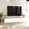 Έπιπλο τηλεόρασης επιτοίχιο Dello pakoworld λευκό-oak 180x31.6x29.6εκ 176-000059