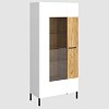 Βιτρίνα Santes Χρυσό Δρυς-Λευκό 90x42x197.5cm TO-SANT1W1DHIGHWH