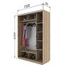 Ντουλάπα Diamont Χρυσό Δρυς 150x60x220cm GR-W15012