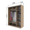 Ντουλάπα Diamont Σονόμα 170x60x220cm GR-W17012