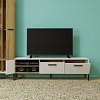 Έπιπλο Τηλεόρασης Santes Χρυσό Δρυς-Λευκό 155x42x45.7cm TO-SANTTV2KWH