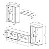 Σύνθετο σαλονιού Zafira pakoworld sonoma-λευκό 190x35x190εκ 192-000001