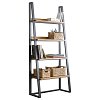 Βιβλιοθήκη Ryder pakoworld καρυδί-μαύρο 75x36x185εκ 197-000064
