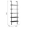 Ραφιέρα τοίχου Harris pakoworld σε μαύρη απόχρωση 60x22x200εκ 197-000066