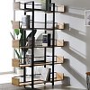 Βιβλιοθήκη Musha pakoworld μέταλλο μαύρο με oak απόχρωση 120x27x185εκ 197-000299
