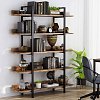 Βιβλιοθήκη Almond pakoworld καρυδί-μαύρο 119x27x185εκ 197-000035