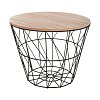Βοηθητικό τραπέζι σαλονιού Jacot oak-μαύρο Φ38x30,5εκ 199-000097