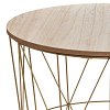 Τραπέζι σαλονιού Kumi pakoworld oak-χρυσό Φ41x40εκ 199-000175
