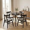 Tραπεζαρία Benson - Orlean pakoworld σετ 5τμχ rustic grey - ύφασμα γκρι 80x80x75εκ 200-000179