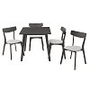 Tραπεζαρία Benson - Toto pakoworld σετ 5τμχ rustic grey - ύφασμα grey 80x80x75εκ 200-000181