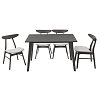 Tραπεζαρία Benson - Orlean pakoworld σετ 5τμχ rustic grey-ύφασμα γκρι 120x75x75εκ 200-000185