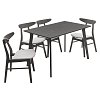 Tραπεζαρία Benson - Orlean pakoworld σετ 5τμχ rustic grey-ύφασμα γκρι 120x75x75εκ 200-000185