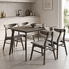 Tραπεζαρία Benson - Orlean pakoworld σετ 5τμχ rustic grey-ύφασμα γκρι 120x75x75εκ 200-000185